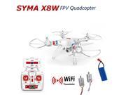 Syma X8W Explorers WiFi FPV RC Quadcopter with 2MP Camera RTF White Version 2pcs Main Motors with Metal Gears Anti clockwise Clockwise Extra 1pcs 2000mAh
