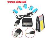 1 Piece 5 in 1 Battery Charger With 5 Pieces 850Mah Batteries And 1 Piece LiPo Battery Fireproof Bag For SYMA X5SW X5SC RC Drone Helicopter RC Quadcopter