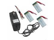 3 in 1 Cable AC Charger 3x 7.4V 1200mAh 30C Lipo Batteries For MJX X101 RC Drone