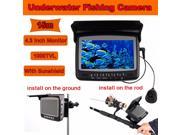 Eyoyo 4.3 Color Monitor HD 1000TVL Underwater Camera 15M Fish Finder Fish Hunter Ice Sea River Fishing With Sun visor