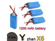 4PCS 1200 mAh Battery For JJRC H16 YiZhan Tarantula X6 IOC And MJX X101 RC Quadcopter Drone