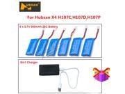 6Pcs 3.7V 500mAh Lipo Battery 1Pcs 6 In 1 Charger Kit For Hubsan X4 H107C H107D H107P Quadcopter RC Drone