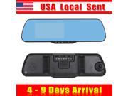 { Sent from USA } 5 inch HD 1080P Blue Screen Car Rearview Mirror Camera Car DVR