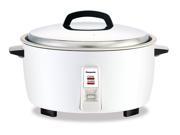 17 Cup Commercial Rice Cooker with Steam Basket White