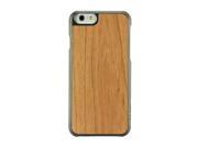 Fashion Wood Case for iPhone 6 Wooden 6 New Cover Natural Real Cherry Bamboo Carving Patterns Wood Slice Plastic Edges Back Cover