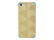New arrival Yellow Bamboo wooden case for iphone carve designe wooden back cover with Blue PC Frame for iphone 5c