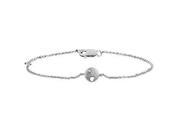 92 Ct White Silver Heart in circle Shaped Diamond Bracelet 0.01 ct diamond GH SI 2.31 grammes.