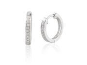 92 Ct White Silver hoop Shaped Diamond Earring 0.07 ct diamond GH SI 1.55 grammes.