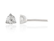 92 Ct White Silver triangle Shaped Diamond Earring 0.4 ct diamond GH SI 0.77 grammes.