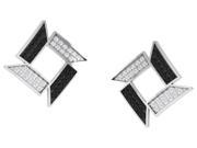 92 Ct White Silver square Shaped Diamond Earring 0.35 ct diamond GH SI 1.45 grammes.