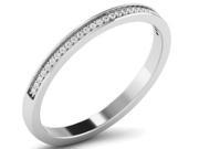 92 Ct White Silver Half Eternity Shaped Diamond Ring 0.06 ct diamond GH SI 0.77 grammes.