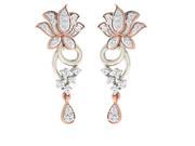 Tanache 0.53 Cts Diamond Earrings in 10KT Two Tone GH Color PK Clarity With Normal Push