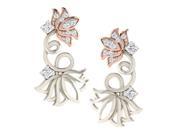 Tanache 0.25 Cts Diamond Earrings in 18KT Two Tone GH Color PK Clarity With Normal Push