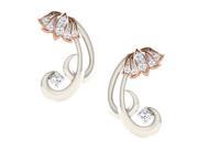 Tanache 0.25 Cts Diamond Earrings in 10KT Two Tone GH Color PK Clarity With Normal Push