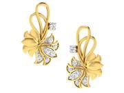 Tanache 0.48 Cts Diamond Earrings in925 Sterling Siver with Yellow Gold Finish GH Color PK Clarity