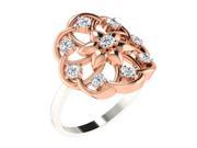 Tanache 0.32 Cts Diamond RING in 18KT Two Tone GH Color PK Clarity