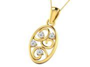 His & Her 0.12 Cts Diamond Pendant in 925 Sterling Silver with Yellow Gold Plating (GH Color, PK Clarity) with 16 His & Her 0.12 Cts Diamond Pendant in 925 Sterling Silver with Yellow Gold Plating (GH Color, PK Clarity) with 16