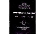 1961 1962 1963 Lincoln Continental Shop Service Repair Manual Book Engine
