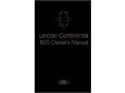 1975 Lincoln Continental Owners Manual User Guide Operator Book Fuses Fluids