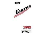 1989 Ford Taurus Owners Manual User Guide Operator Book Fuses Fluids OEM