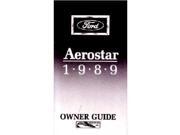 1989 Ford Aerostar Van Owners Manual User Guide Operator Book Fuses Fluids OEM