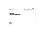 1987 Volkswagen Van Owners Manual User Guide Reference Operator Book Fuses