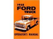 1958 Ford Truck Owners Manual User Guide Reference Operator Book Fuses Fluids