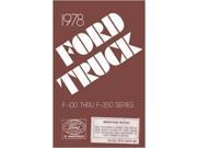1978 Ford F Series Truck Owners Manual User Guide Reference Operator Book Fuses