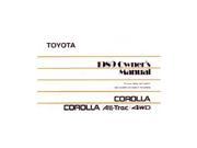 1989 Toyota Corolla Owners Manual User Guide Reference Operator Book Fuses
