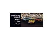 1976 Honda Civic Cvcc Sales Page Literature Piece Advertisement Specifications