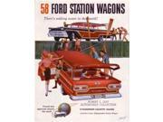 1958 Ford Station Wagon Sales Folder Literature Book Options Specifications