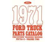 1971 Ford Truck Part Numbers Book List Catalog Manual Interchange Drawings