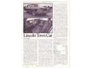1982 Lincoln Town Car Sales Page Literature Book Piece Options Colors Specs