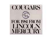 1981 Mercury Cougar Sales Brochure Literature Book Advertisement Options Specs