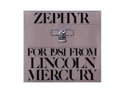 1981 Mercury Zephyr Sales Brochure Literature Book Advertisement Options Specs