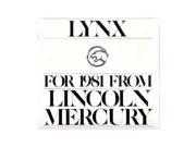 1981 Mercury Lynx Sales Brochure Literature Book Advertisement Options Specs