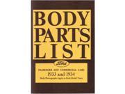 1933 1934 Ford Parts Numbers Book List Catalog Guide Interchange Factory OEM