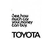 1973 Toyota Sales Brochure Literature Book Options Specifications Colors