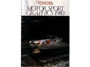 1980 Toyota Motor Sport Graphics Sales Brochure Literature Option Specification