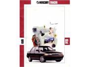 1992 Mercury Tracer Sales Brochure Literature Book Advertisement Options Specs