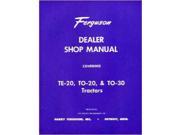 1948 1954 Ferguson Tractor Te 20 To 20 To 30 Shop Service Repair Manual Book