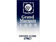 1989 Mercury Grand Marquis Owners Manual User Guide Reference Operator Book