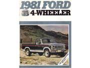 1981 Ford 4 Wheeler Pickup Sales Brochure Literature Book Piece Advertisement