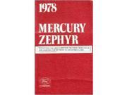 1978 Mercury Zephyr Owners Manual User Guide Reference Operator Book Fuses