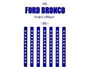 1976 Ford Bronco Owners Manual User Guide Reference Operator Book Fuses Fluids