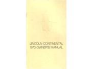 1973 Lincoln Continental Owners Manual User Guide Reference Operator Book Fuses