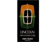 1984 Lincoln Town Car Owners Manual User Guide Reference Operator Book Fuses