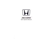 1991 Honda Accord Coupe Sedan Owners Manual User Guide Reference Operator Book