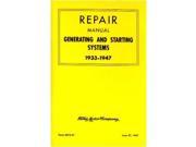 1933 1947 Ford Lincoln Mercury Generating Start Shop Service Repair Manual Book