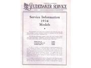 1934 Studebaker Shop Service Repair Manual Book Engine Drivetrain Electrical OEM